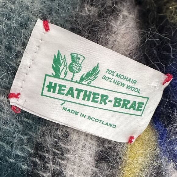 Vintage Heather Brae Mohair & New Wool Shawl Wrap Muffler Scotland 80” x 34” - Picture 7 of 7
